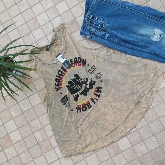 Michelle by Comune Tops - Michelle racerback distressed tank